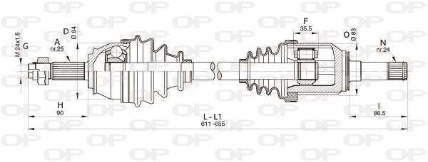 OPEN PARTS Vetoakseli DRS6340.00